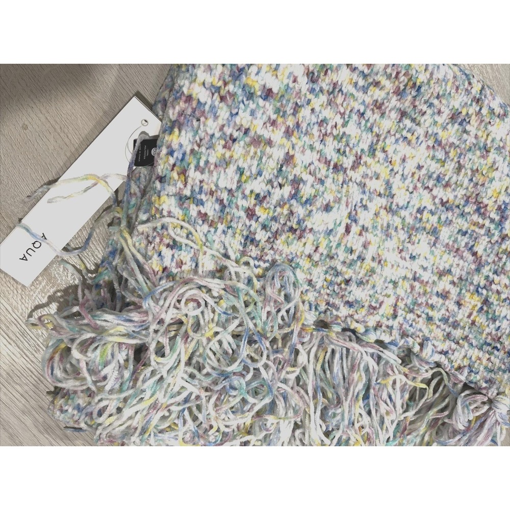 AQUA Flecked Rib Knit Scarf One size Soft Multi Colored